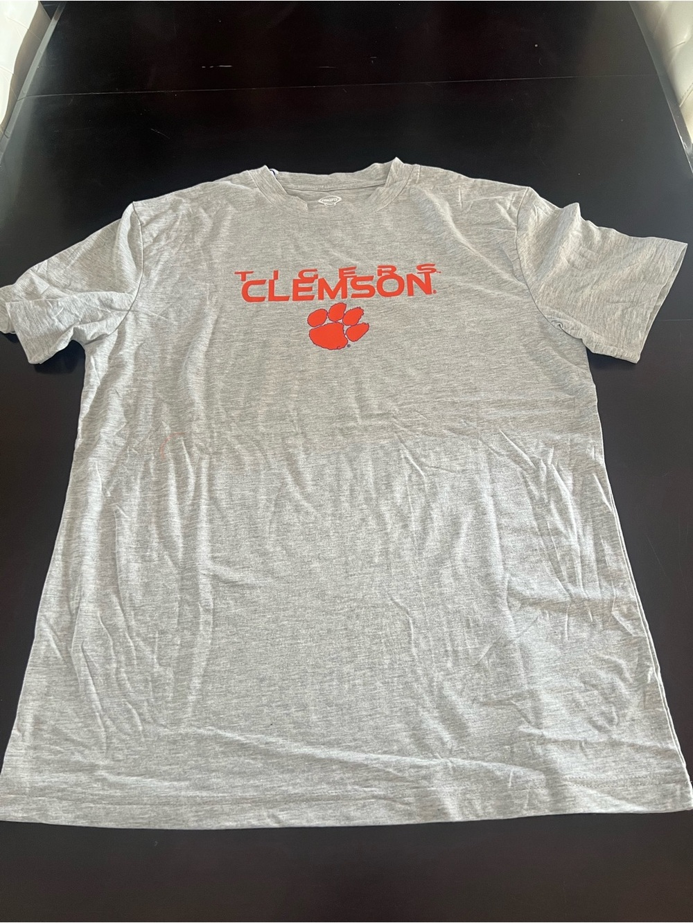 Clemson Short-Sleeve Crew Tee - Gray with Orange Paw